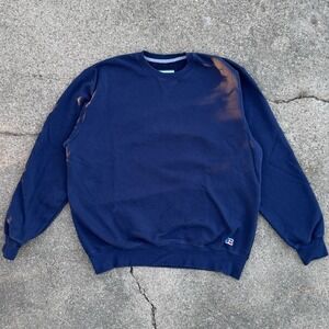 Vintage Y2K Russell Athletic Sweatshirt  Navy Blue Crewneck Men's XL